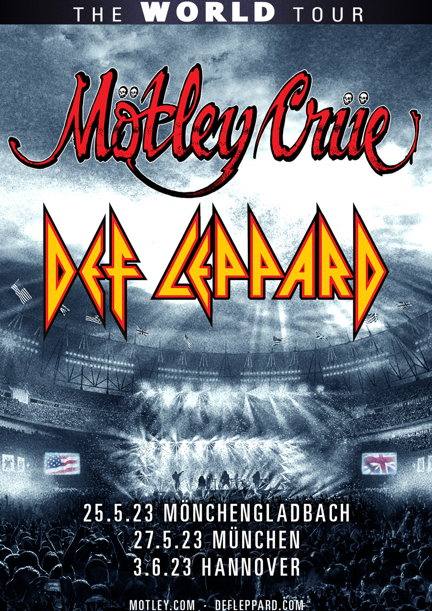 Mötley Crüe Def Leppard Tourplakat 2023
