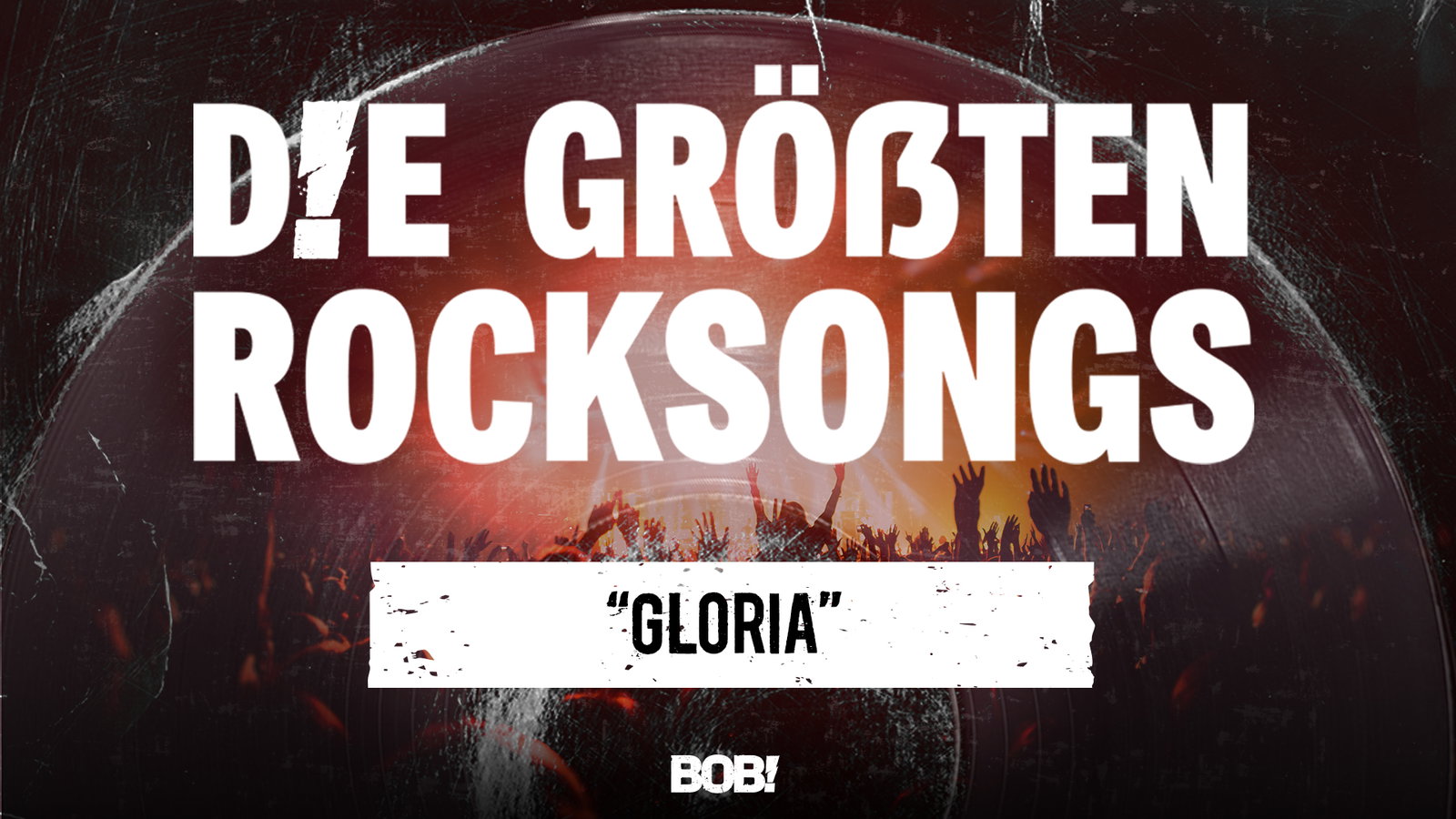 Podcast Cover mit Vinyl und der Aufschrift "Gloria"
