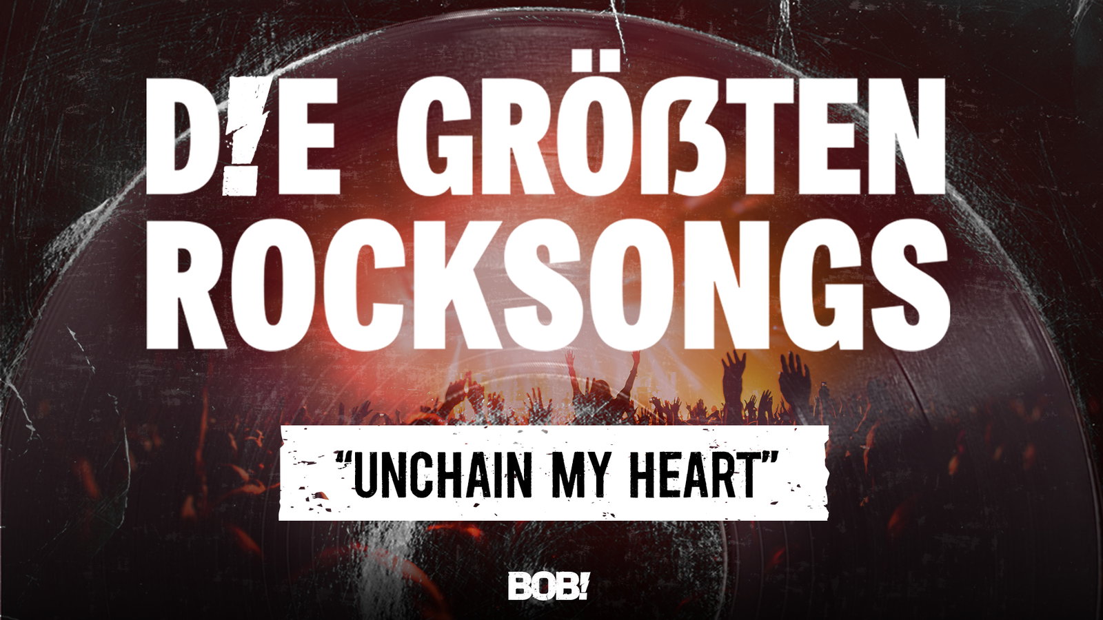Podcast Cover mit Vinyl und der Aufschrift "unchain my heart"