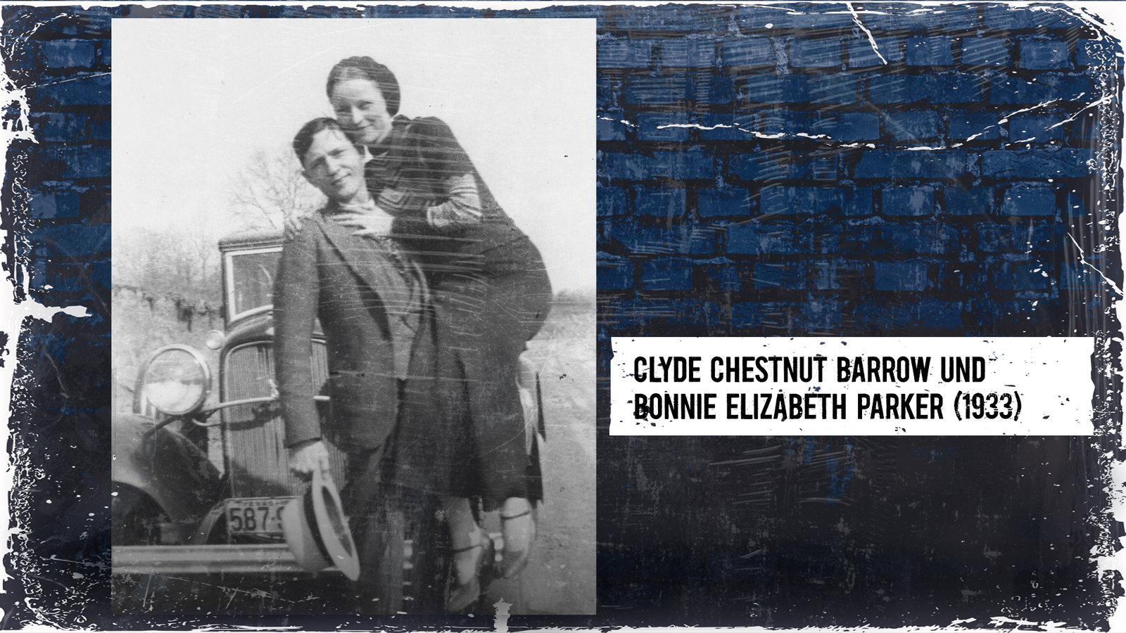 Foto der originalen Bonnie und Clyde: Clyde Chestnut Barrow und Bonnie Elizabeth Parker (1933)