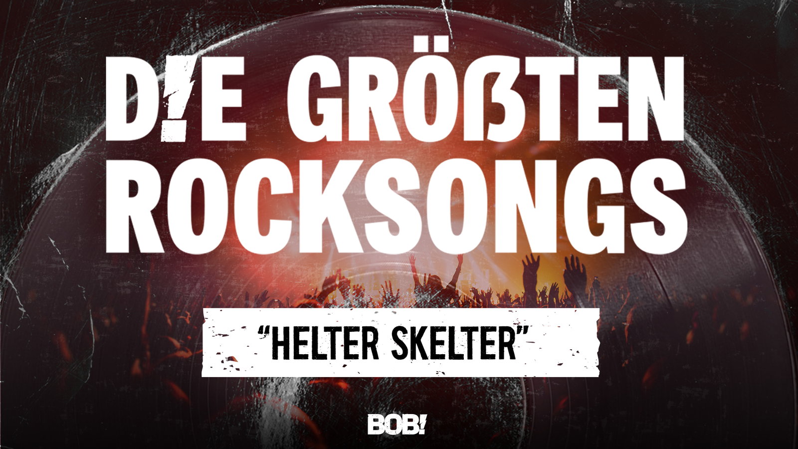 Podcast Cover mit Vinyl und der Aufschrift "Helter Skelter"