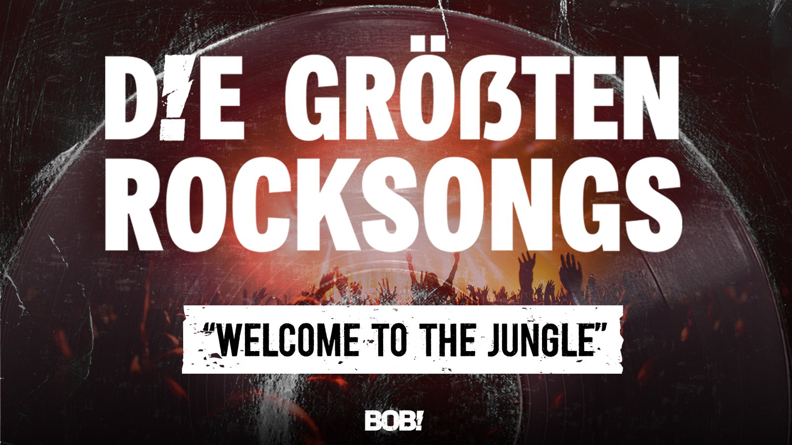 Podcast Cover mit Vinyl und der Aufschrift "Welcome to the Jungle"