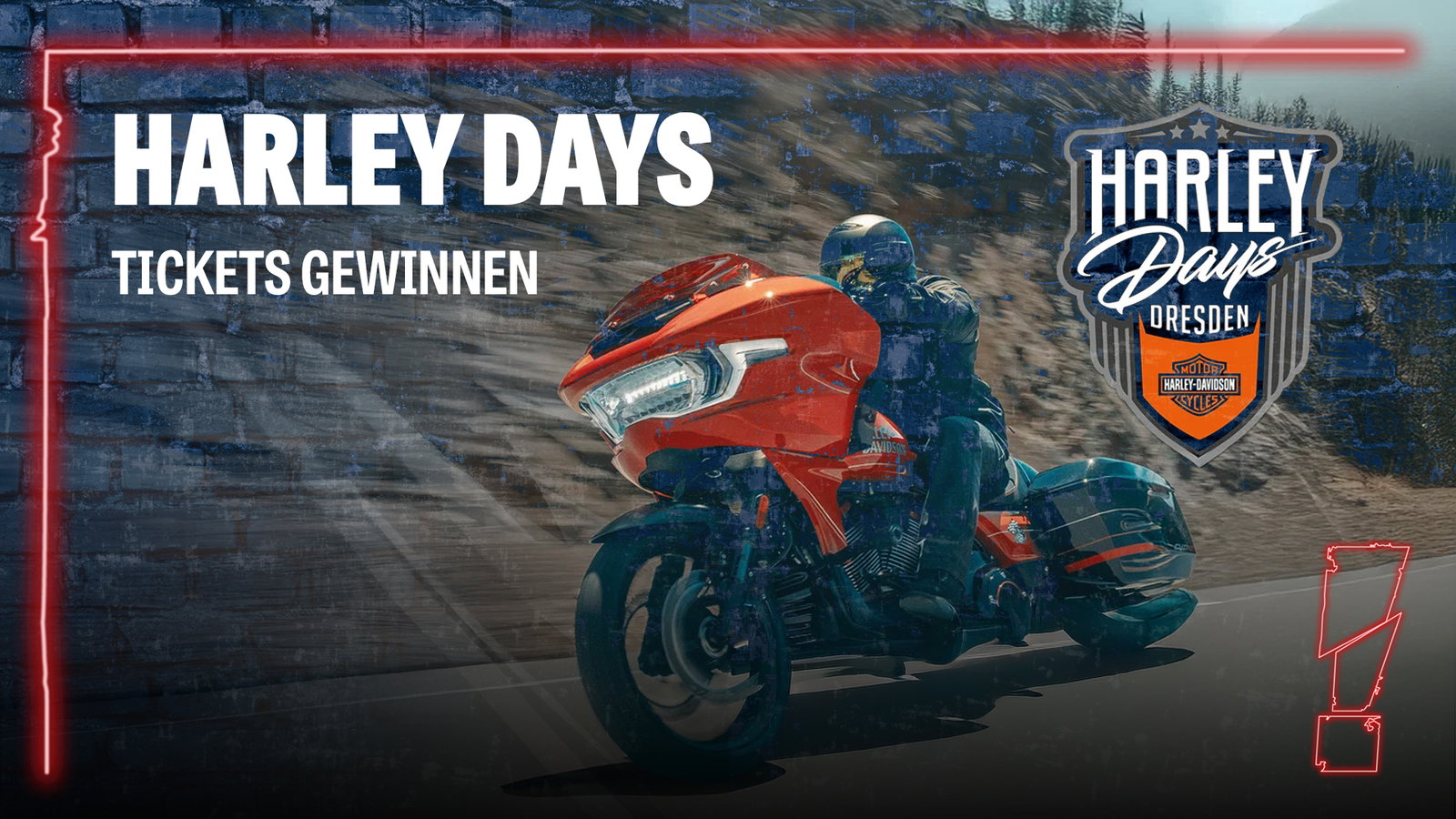 Harley Days 2026 Logo mit Motorrad Gewinnspiel