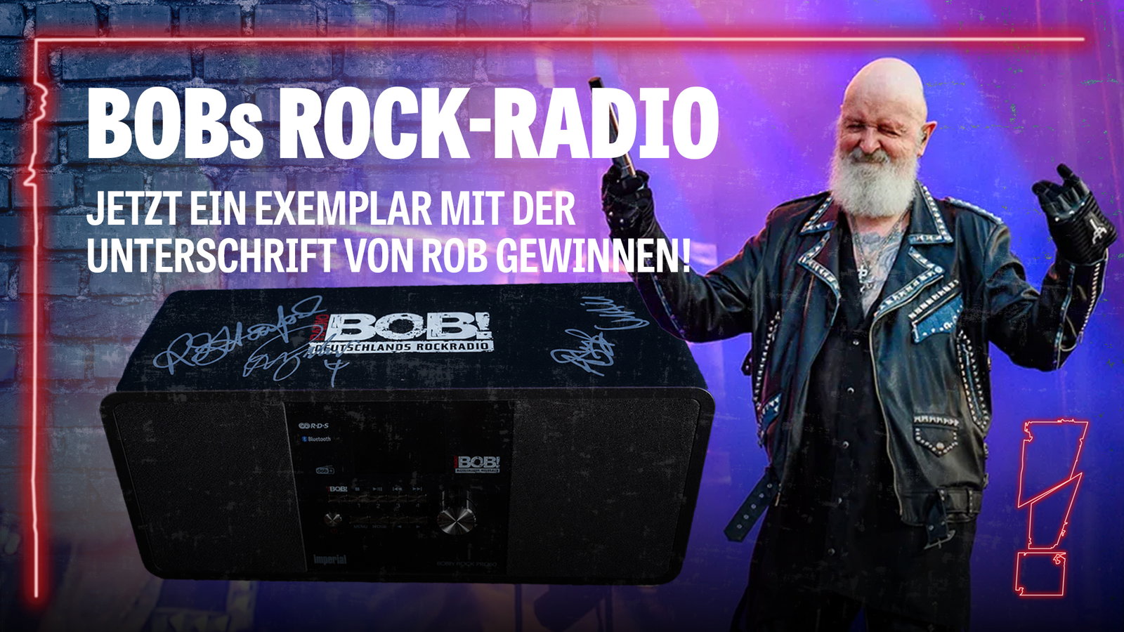 RADIO BOB! Rock Radio mit Unterschrift von Rob Halford