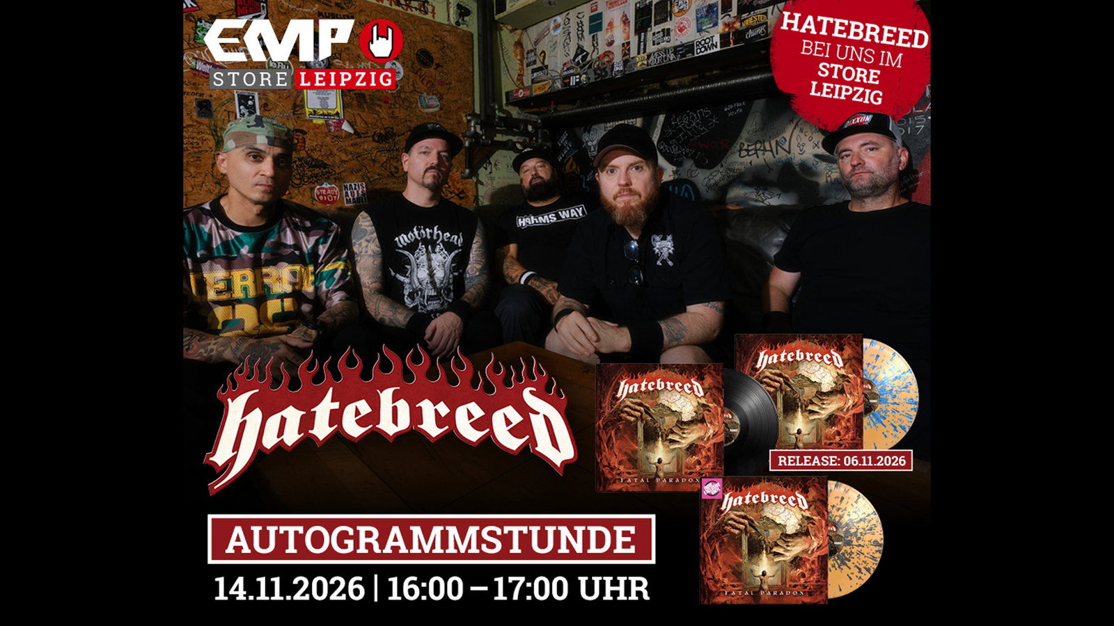 Hatebreed Signing Session im EMP Store