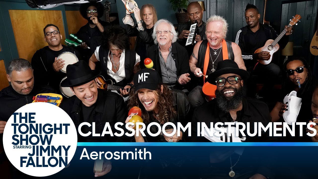 Jimmy Fallon, Aerosmith & The Roots Sing "Walk This Way" (Classroom Instruments)